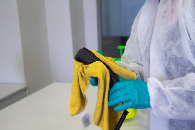 Friendly cleaner ready to help